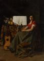 6 woman's portraits hall ( The middle of 19 centuries ) in art and painting -  The Guitar Player :: Ferdinand Roybet