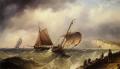 Sea landscapes with ships - Fishing Vessels In Choppy Seas :: Henry Redmore