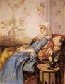 7 female portraits ( the end of 19 centuries ) in art and painting - An Exotic Beauty in an Interior :: Auguste Toulmouche
