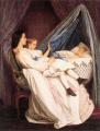 Woman and child in painting and art - The New Arrival :: Auguste Toulmouche