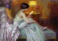 Interiors in art and painting - Reading at lamp light :: Delphin Enjolras