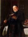 Portraits of elderly men - A Clergyman Smoking :: Eduard von Grutzner