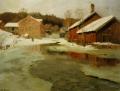 winter landscapes - Vintersol :: Fritz Thaulow