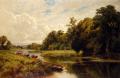 Landscapes with cows - On The Banks Of The Thames :: Henry Hillier Parker