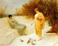 Antique beauties in art and painting - Feeding Doves :: Henry Thomas Schafer