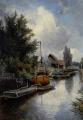 River landscapes - Shipyard along the Schie near Delft :: Johan Barthold Jongkind
