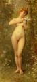 nu art in mythology painting -  Venus A La Colombe :: Le'on Bazile Perrault