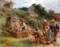 Village life - At the fountain :: Leon-Augustin L'hermitte 