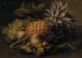 Still-lives with fruit - Fruit and Hazlenuts in a Basket :: Johan Laurentz Jensen
