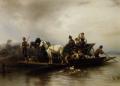 Horses in art - The Ferry Arrives :: Wilhelm Alexander Meyerheim
