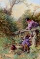 Woman and child in painting and art - The Stile :: Myles Birket Foster