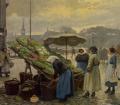 Street and market genre scenes -  At the Vegetable Market :: Paul Gustave Fischer