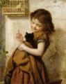 Portraits of young girls in art and painting - Her Favorite Pets :: Sophie Gengembre Anderson 
