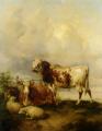 Animals - A Bull and Cow with Two Sheep and Goat :: Thomas Sidney Cooper