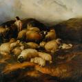 Village life - Peasants and Sheep :: Thomas Sidney Cooper