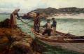 Sea landscapes with boats - Landing The Catch :: William Henry Bartlett