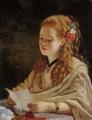 6 woman's portraits hall ( The middle of 19 centuries ) in art and painting - The Letter :: William Maw Egley 