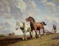 Horses in art - Ploughing The Fields :: Wright Barker 