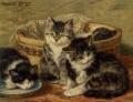 Cats - Four Kittens :: Henriette Ronner-Knip