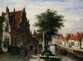 Streets - Along the Canal :: Cornelis Springer