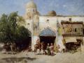 Oriental architecture - Horses Before a Mosque :: Emile Regnault de Maulmain 