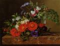 flowers in painting - Still life with roses :: Johan Laurentz Jensen
