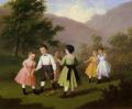 Children's portrait in art and painting - Children Playing Croquet :: Johan Mengels Culverhouse