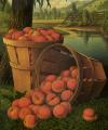 Still-lives with fruit - Bushels of Peaches Under a Tree :: Levi Wells Prentice 