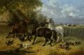 Horses in art - The Passing Hunt :: John Frederick Herring