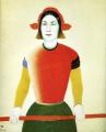 8 female portraits hall - Girl with Red Flagpole :: Kazimir Malevich