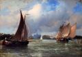 Sea landscapes with boats - Bomschuiten Heading For Shore :: Antonie Waldorp