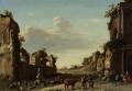 Ruins - Roman Ruins with a Merchant Buying Bull :: Cornelis van Poelenburgh 