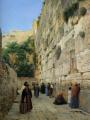 Antique world scenes - The Wailing Wall Jerusalem :: Gustav Bauernfeind
